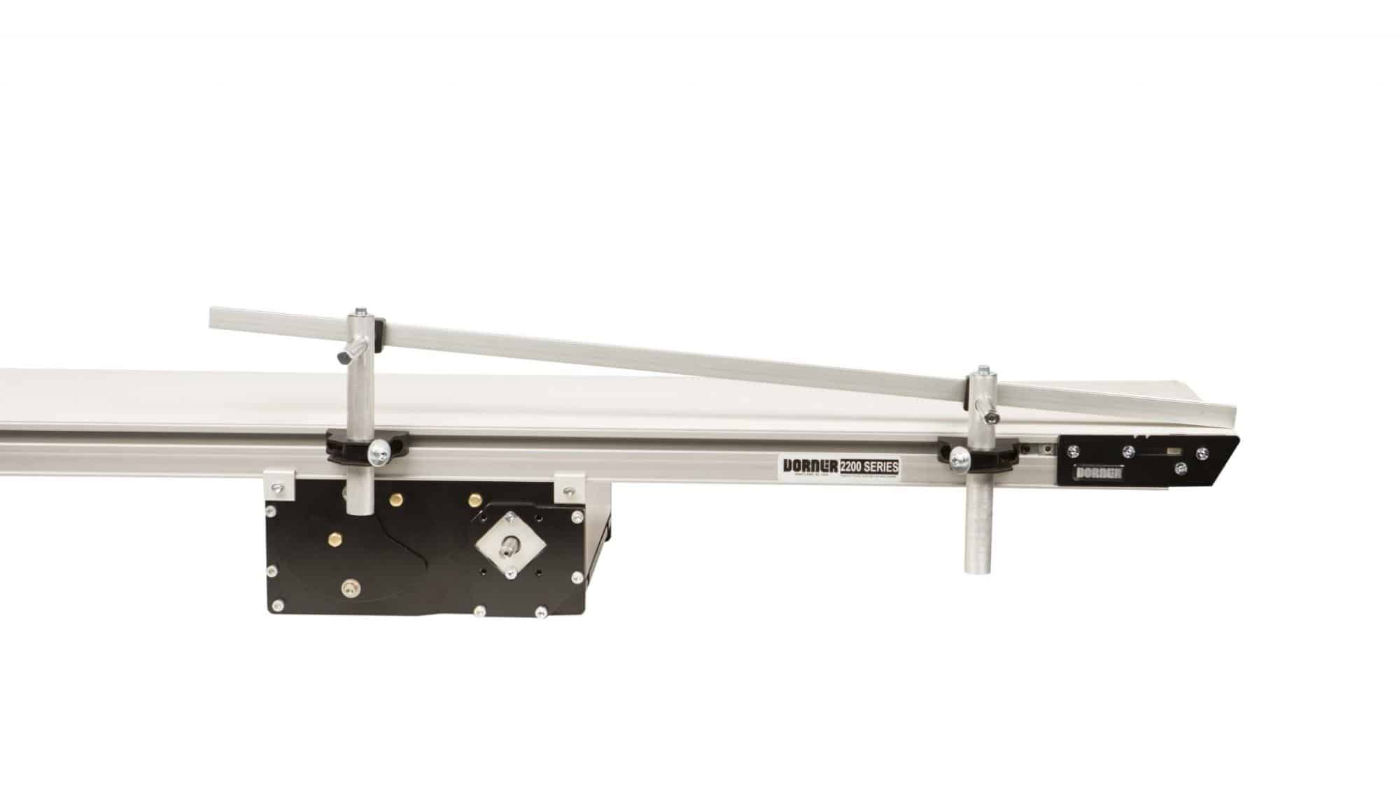 A Dorner 2200 belted conveyor, with different guiding options.