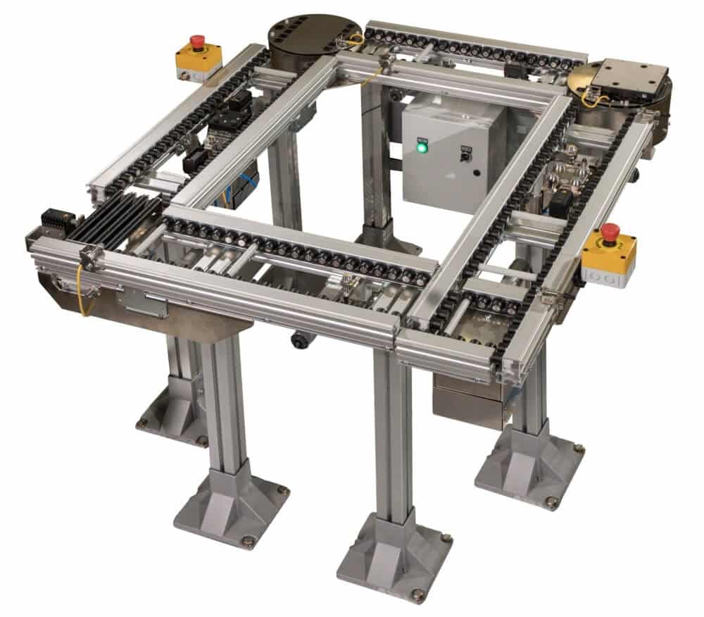 The Dorner ERT150 pallet conveyor system is ideal for small & light-load assembly automation and medical products & devices.